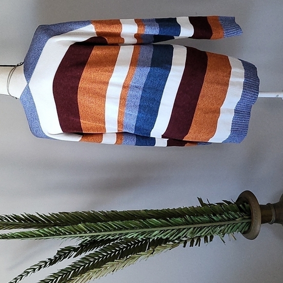 Ecowish knit cardigan with open front  and multicolored stripes NWOT - Picture 2 of 10